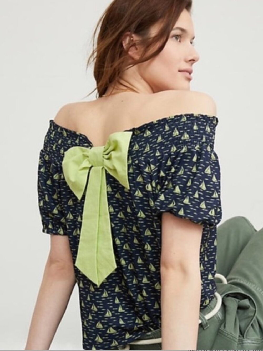 ANTHROPOLOGIE PORRIDGE sailboat bow top L